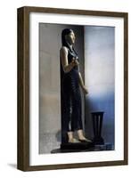 Side View of Statue of Isis in Black Marble and Alabaster-Antoine-Guillaume Granjacquet-Framed Giclee Print