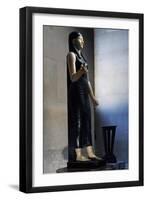 Side View of Statue of Isis in Black Marble and Alabaster-Antoine-Guillaume Granjacquet-Framed Giclee Print