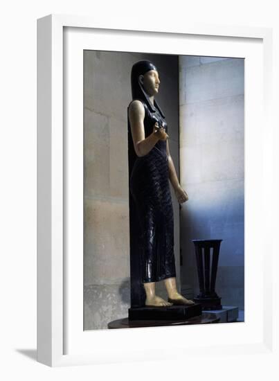 Side View of Statue of Isis in Black Marble and Alabaster-Antoine-Guillaume Granjacquet-Framed Giclee Print