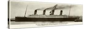 Side View of the Titanic with Smoke Coming Out of its Funnels-null-Stretched Canvas