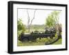 Side View of Tourists in Jeep Looking at Cheetah Lying on Log-Nosnibor137-Framed Photographic Print