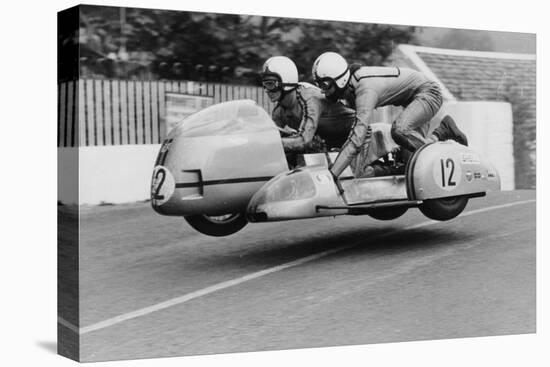 Sidecar TT Race, Isle of Man, 1970-null-Stretched Canvas