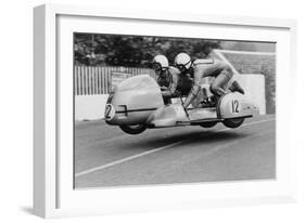 Sidecar TT Race, Isle of Man, 1970-null-Framed Photographic Print