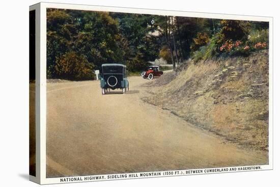 Sideling Hill Mountain, Maryland - National Road Between Cumberland and Hagerstown-Lantern Press-Stretched Canvas