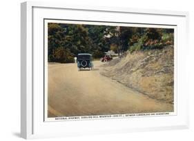 Sideling Hill Mountain, Maryland - National Road Between Cumberland and Hagerstown-Lantern Press-Framed Art Print