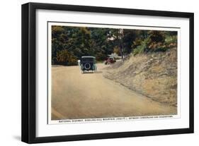Sideling Hill Mountain, Maryland - National Road Between Cumberland and Hagerstown-Lantern Press-Framed Art Print