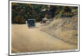 Sideling Hill Mountain, Maryland - National Road Between Cumberland and Hagerstown-Lantern Press-Mounted Art Print