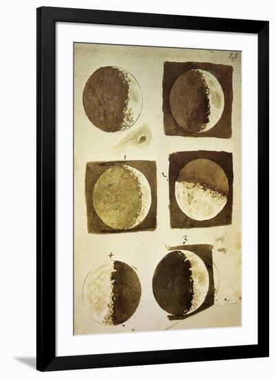 Sidereus Nuncius (Starry Messenger) with Drawings of Phases and Surface of Moon-Galileo Galilei-Framed Giclee Print