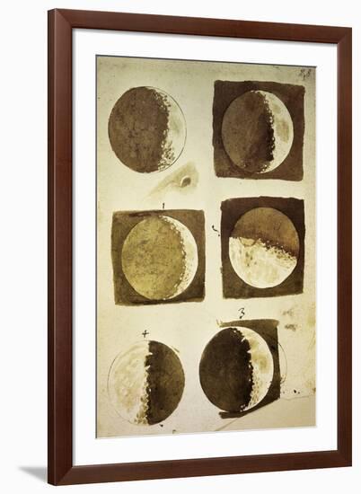 Sidereus Nuncius (Starry Messenger) with Drawings of Phases and Surface of Moon-Galileo Galilei-Framed Giclee Print