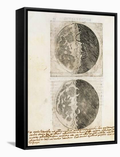 Sidereus Nuncius (Starry Messenger) with Drawings of the Phases and Surface of the Moon-Galileo Galilei-Framed Stretched Canvas