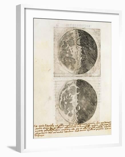 Sidereus Nuncius (Starry Messenger) with Drawings of the Phases and Surface of the Moon-Galileo Galilei-Framed Giclee Print