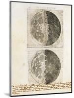 Sidereus Nuncius (Starry Messenger) with Drawings of the Phases and Surface of the Moon-Galileo Galilei-Mounted Giclee Print