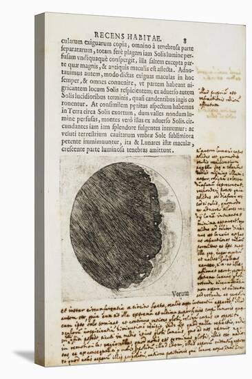 Sidereus Nuncius (Starry Messenger) with Drawings of the Phases and Surface of the Moon-Galileo Galilei-Stretched Canvas