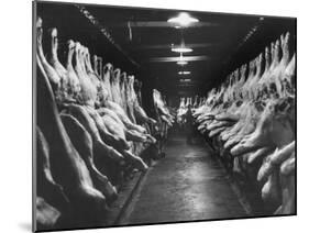 Sides of Beef at Les Halles Market-null-Mounted Photographic Print