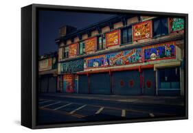 Sideshows at Coney Island New York B/W-null-Framed Stretched Canvas