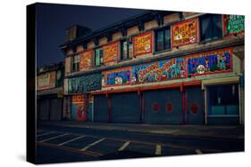 Sideshows at Coney Island New York B/W-null-Stretched Canvas