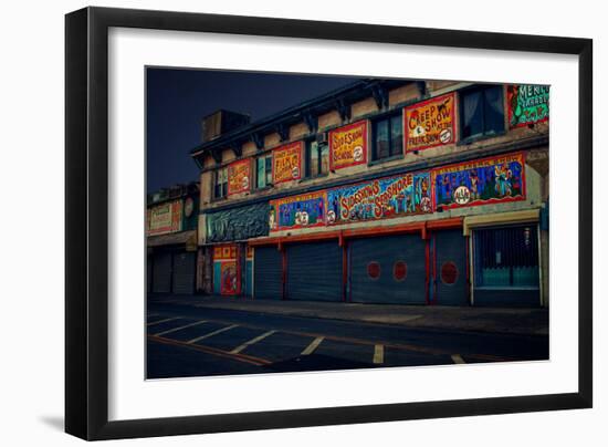 Sideshows at Coney Island New York B/W-null-Framed Photo