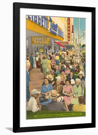 Sidewalk Benches, St. Petersburg, Florida-null-Framed Art Print