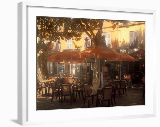 Sidewalk Cafe, Bastia, Corsica, France, Mediterranean-James Gritz-Framed Photographic Print