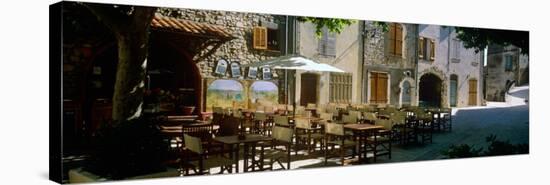 Sidewalk Cafe in a Village, Claviers, Var, Provence-Alpes-Cote D'Azur, France-null-Stretched Canvas