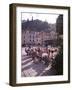 Sidewalk Cafe Sitters Taking in the Evening Sun at Portofino, Italy-Ralph Crane-Framed Photographic Print