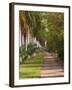 Sidewalk Lined with Palm Trees, Miami, Florida, USA-Adam Jones-Framed Photographic Print