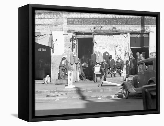 Sidewalk scene in Selma, Alabama, 1935-Walker Evans-Framed Stretched Canvas