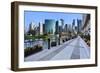 Sidewalk Skyline River-Larry Malvin-Framed Photographic Print