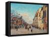 Sidewalk, Snow Effect, Paris-Jean-Baptiste-Armand Guillaumin-Framed Stretched Canvas