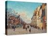 Sidewalk, Snow Effect, Paris-Jean-Baptiste-Armand Guillaumin-Stretched Canvas