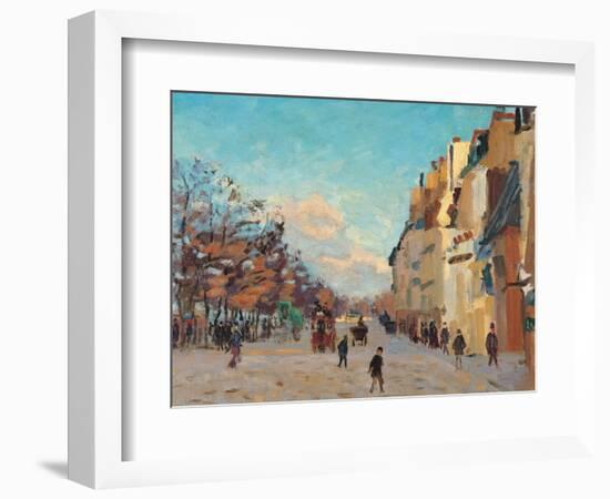 Sidewalk, Snow Effect, Paris-Jean-Baptiste-Armand Guillaumin-Framed Giclee Print