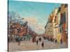 Sidewalk, Snow Effect, Paris-Jean-Baptiste-Armand Guillaumin-Stretched Canvas