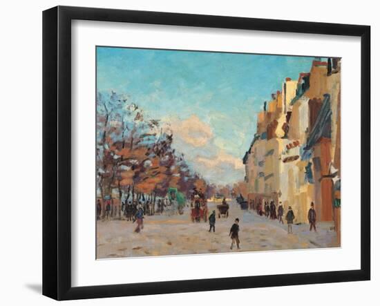 Sidewalk, Snow Effect, Paris-Jean-Baptiste-Armand Guillaumin-Framed Giclee Print