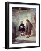 Sidewalks of New York or `Rich Girl, Poor Girl'-James Harvey Cafferty-Framed Giclee Print