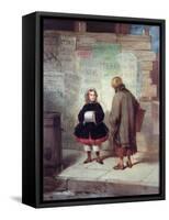 Sidewalks of New York or `Rich Girl, Poor Girl'-James Harvey Cafferty-Framed Stretched Canvas