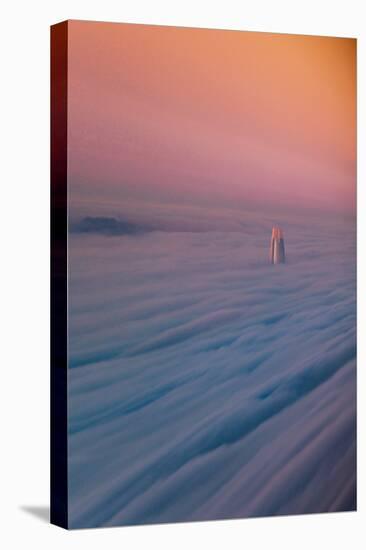 Sideways Salesforce Tower in Fog, San Francisco-Vincent James-Stretched Canvas