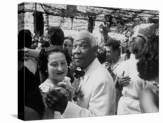 Sidney Bechet Dancing with His Wife, Elizabeth Ziegler, at their Wedding at Antibes French Riviera-null-Stretched Canvas