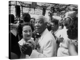 Sidney Bechet Dancing with His Wife, Elizabeth Ziegler, at their Wedding at Antibes French Riviera-null-Stretched Canvas
