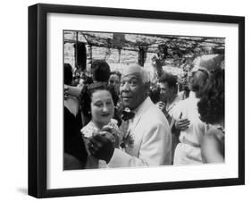 Sidney Bechet Dancing with His Wife, Elizabeth Ziegler, at their Wedding at Antibes French Riviera-null-Framed Photographic Print