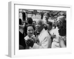 Sidney Bechet Dancing with His Wife, Elizabeth Ziegler, at their Wedding at Antibes French Riviera-null-Framed Photographic Print