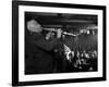 Sidney Bechet Performing in Small Basement Club "Vieux Colombier"-Nat Farbman-Framed Premium Photographic Print