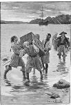 Captain Kidd Lands with His Crew and Treasure-Sidney Cowell-Stretched Canvas