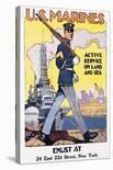 U.S. Marines, Active Service On Land And Sea-Sidney H^ Reisenberg-Laminated Art Print