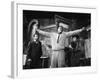 Sidney Poitier in Dramatic Scene from Play "A Raisin in the Sun", Actress Ruby Dee Visible on Right-Gordon Parks-Framed Premium Photographic Print