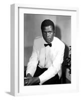 Sidney Poitier, on the Set for the Film Mark of the Hawk, 1957-null-Framed Photo