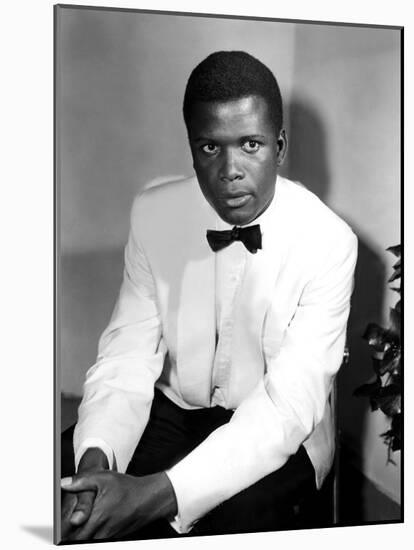Sidney Poitier, on the Set for the Film Mark of the Hawk, 1957-null-Mounted Photo