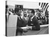 Sidney Poitier with Harry Belafonte, and Southern Sit in Leader Bernard Lee, at Civil Rights Rally-Al Fenn-Stretched Canvas