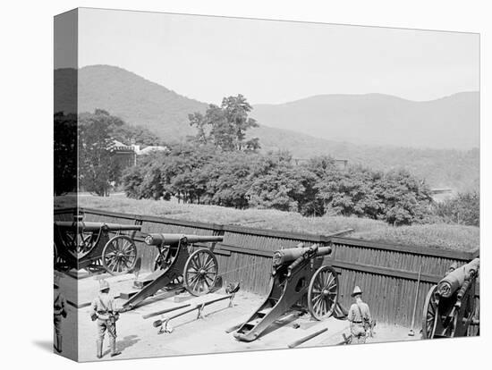 Siege Battery Drill, Firing, United States Military Academy, West Point, N.Y.-null-Stretched Canvas