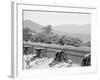 Siege Battery Drill, Firing, United States Military Academy, West Point, N.Y.-null-Framed Photo