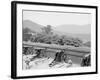 Siege Battery Drill, Firing, United States Military Academy, West Point, N.Y.-null-Framed Photo